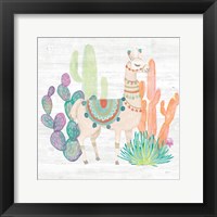 Framed 'Lovely Llamas II' border=