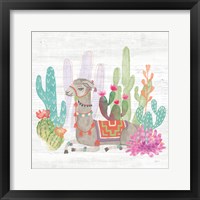 Framed 'Lovely Llamas I' border=