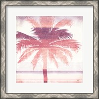 Framed 'Beachscape Palms II Pink Purple' border=