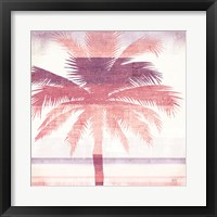 Framed 'Beachscape Palms II Pink Purple' border=