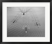 Framed 1950s Aerial View Of Rowing Competition