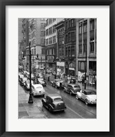 Framed 1940s Rainy Day On Chestnut Street Philadelphia