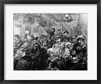 Framed 1880S Illustration Crowded Passenger Car