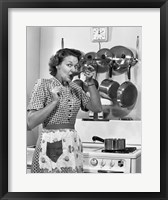 Framed 1950s Housewife Cooking