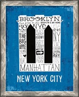 Framed 'Iconic NYC V' border=