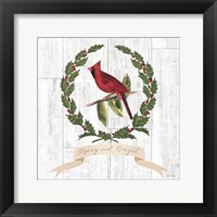 Framed Joyful Tidings VIII on Distressed Wood