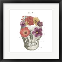 Framed 'Floral Skull II' border=