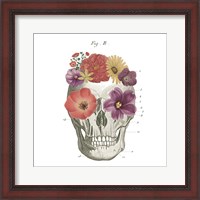 Framed 'Floral Skull II' border=