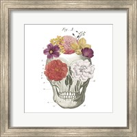 Framed 'Floral Skull I' border=