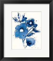 Framed 'Independent Blooms Blue III' border=