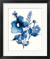 Framed 'Independent Blooms Blue IV' border=