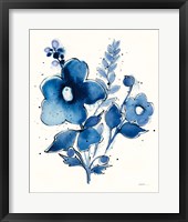 Framed 'Independent Blooms Blue IV' border=