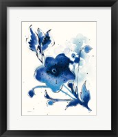 Framed 'Independent Blooms Blue II' border=
