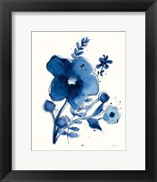 Framed 'Independent Blooms Blue I' border=