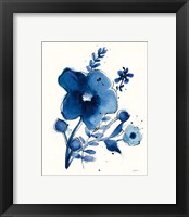 Framed 'Independent Blooms Blue I' border=