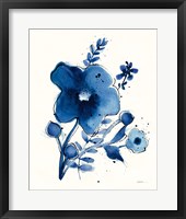 Framed 'Independent Blooms Blue I' border=