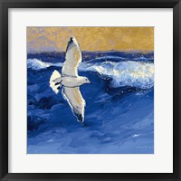 Framed Seagulls with Gold Sky II