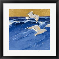 Framed Seagulls with Gold Sky III