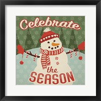 Retro Christmas VII Celebrate the Season Framed Print