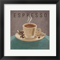 Framed Coffee and Co III Teal and Gray