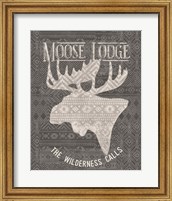 Framed 'Soft Lodge V Dark' border=