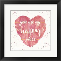 Framed Happy Hearts II Pink