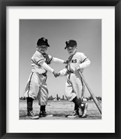 Framed 1960s Pair Of Little Leaguers In Uniform