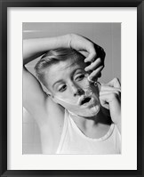 Framed 1950s 1960s Boy Shaving First Time