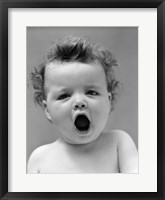 Framed 1940s Baby Close-Up Yawning