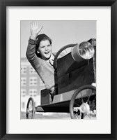 Framed 1940s 1930s Boy In  Soapbox Derby