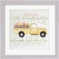 Framed Vintage Flower Garden Truck