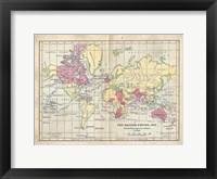 Framed Vintage British Empire Map