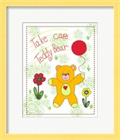 Framed Take Care Teddy Bear