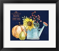 October Garden I Blue Framed Print