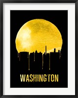 Framed Washington Skyline Yellow