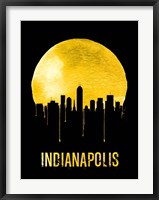 Framed Indianapolis Skyline Yellow