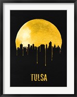 Framed Tulsa Skyline Yellow