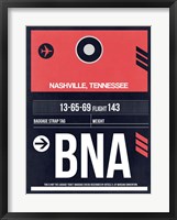 Framed BNA Nashville Luggage Tag I