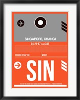 Framed SIN Singapore Luggage Tag II
