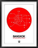 Framed Bangkok Red Subway Map