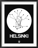 Framed Helsinki White Subway Map