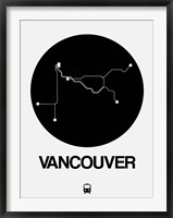 Framed Vancouver Black Subway Map