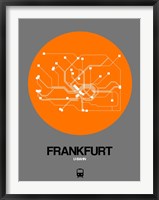 Framed Frankfurt Orange Subway Map