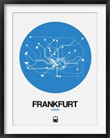 Framed Frankfurt Blue Subway Map