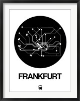 Framed Frankfurt Black Subway Map