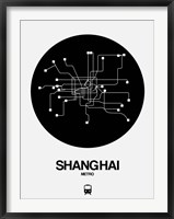 Framed Shanghai Black Subway Map