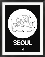 Framed Seoul White Subway Map