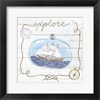 Ship in a Bottle Explore Shiplap Framed Print