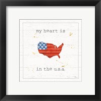 Framed 'USA Cuties II Shiplap' border=