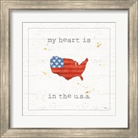 Framed 'USA Cuties II Shiplap' border=